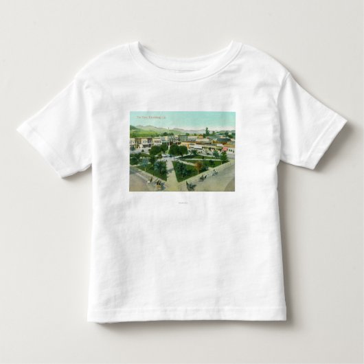 都市PlazaHealdsburg、カリフォルニアの空中写真 トドラーTシャツ (正面)