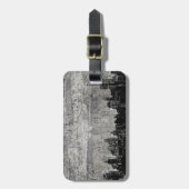 都市Scapeの汚い都市白黒 ラゲッジタグ (正面縦)