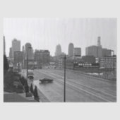都心のカンザスシティ、ミズーリの黒く及び白い写真 薄葉紙 (正面)