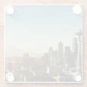 都心のシアトルのスカイラインおよび宇宙の針 ガラスコースター (裏面)