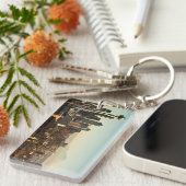 都心のシアトルのスカイラインおよび宇宙の針 キーホルダー (正面右)