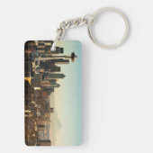 都心のシアトルのスカイラインおよび宇宙の針 キーホルダー (裏面)