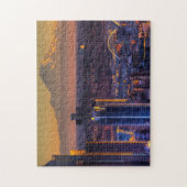 都心のシアトルの都市景観の眺めフットボール ジグソーパズル (縦)