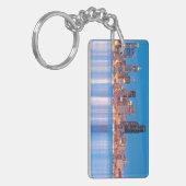 都心のシアトルの青い時間の眺め キーホルダー (正面左)