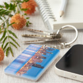 都心のシアトルの青い時間の眺め キーホルダー (正面右)