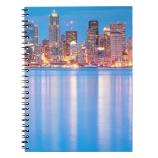 都心のシアトルの青い時間の眺め ノートブック (正面)