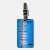 都心のシアトルの青い時間の眺め ラゲッジタグ (正面縦)