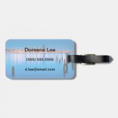 都心のシアトルの青い時間の眺め ラゲッジタグ (裏面横)