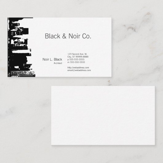 都心のシルエットの建築家 名刺 (正面/裏面)