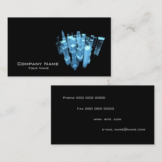 都心のビジネス 名刺 (正面/裏面)