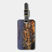 都心のピッツバーグのPA夜都市眺めの荷物Ta ラゲッジタグ (正面縦)