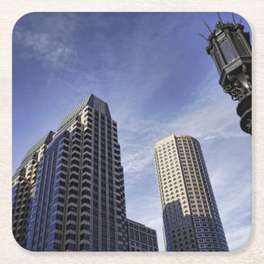 都心のボストンの建築 スクエアペーパーコースター (正面)
