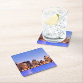 都心のボストンの財政地区の眺め スクエアペーパーコースター (インサイチュ)