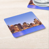 都心のボストンの財政地区の眺め スクエアペーパーコースター (アングル)