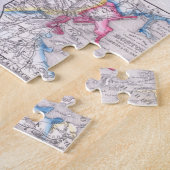 都心のボストン(1864年)のヴィンテージの地図 ジグソーパズル (側面)