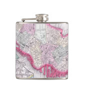 都心のボストン(1864年)のヴィンテージの地図 フラスク (正面)