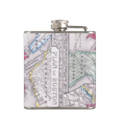 都心のボストン(1864年)のヴィンテージの地図 フラスク (裏面)