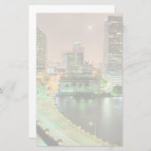 都心のマイアミへの水路を渡る橋鉛 便箋 (正面/裏面)