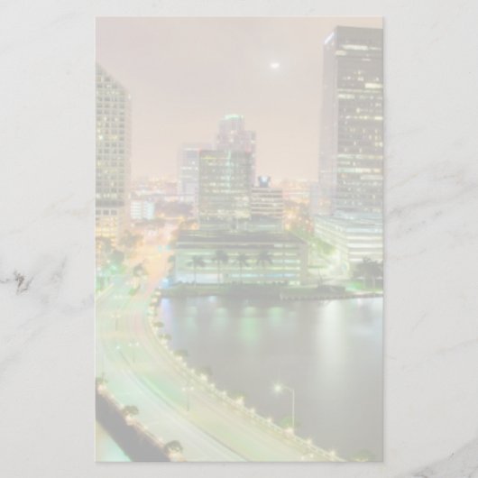 都心のマイアミへの水路を渡る橋鉛 便箋 (正面)