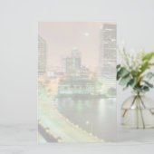 都心のマイアミへの水路を渡る橋鉛 便箋 (スタンド正面)