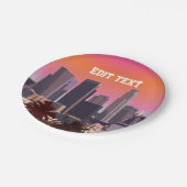 都心のロサンゼルス-カスタマイズ可能なイメージ ペーパープレート (アングル)