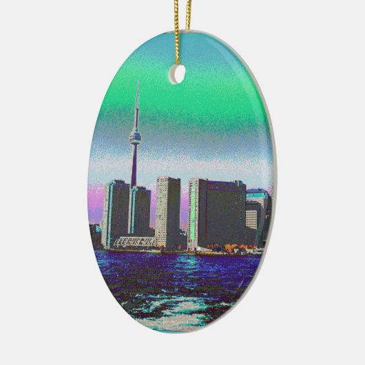 都心の中心の島からのCNタワーのトロントの眺め セラミックオーナメント (左)