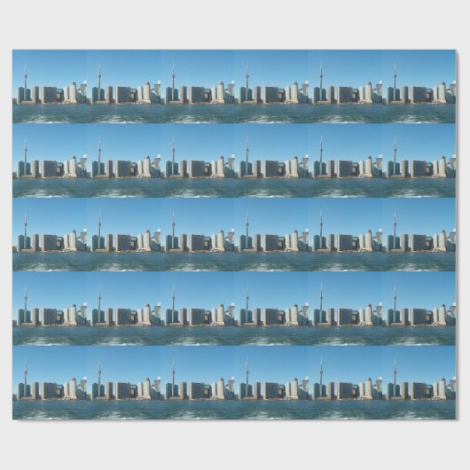 都心の中心の島からのCNタワーのトロントの眺め ラッピングペーパー (フラット)