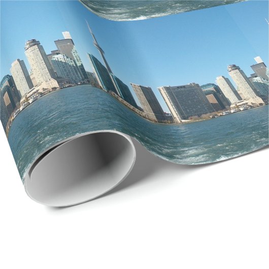 都心の中心の島からのCNタワーのトロントの眺め ラッピングペーパー (ロールコーナー)