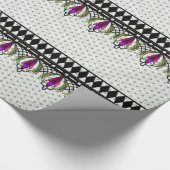 都心のAbbieのパーラーWalls_Fuchsia、黒い緑 ラッピングペーパー (角)