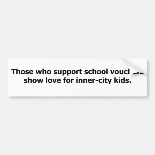 都心部の子供のためのバウチァ バンパーステッカー (正面)