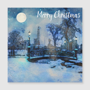 都絵を描市の冬の夜