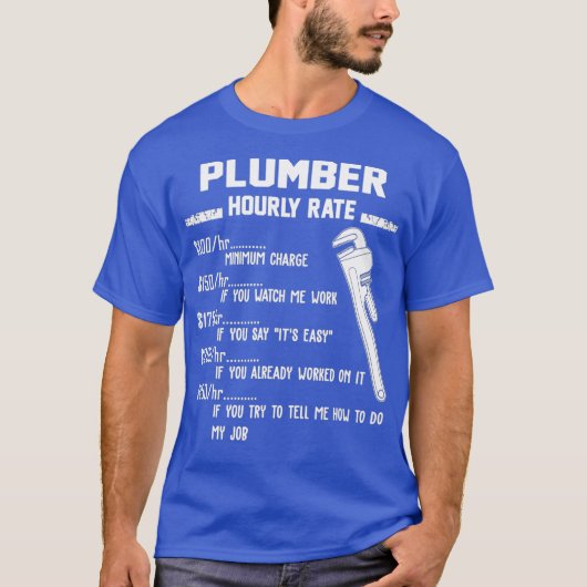 配おもしろい管工用時給衣 Tシャツ (正面)