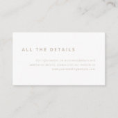 配ミニマル置 |白とベージュ結婚の詳細 エンクロージャーカード (正面)
