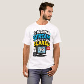 配信したいけど怖いゲーマー Tシャツ (正面フル)