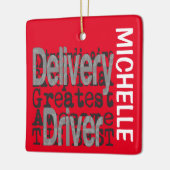 配信ドライバの非凡なカスタム セラミックオーナメント (左)