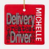 配信ドライバの非凡なカスタム セラミックオーナメント (裏面)