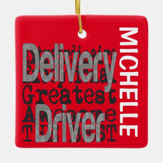 配信ドライバの非凡なカスタム セラミックオーナメント (正面)