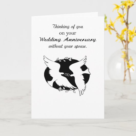 配偶者がいない結婚記念日の思い出と希望 カード (黄色い花)