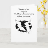 配偶者がいない結婚記念日の思い出、希望 カード (黄色い花)