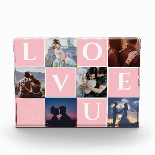 配偶者のための個人化夫婦の写真コラージギフト フォトブロック (正面)