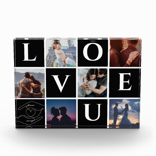 配偶者のための個人化夫婦の写真コラージギフト フォトブロック (正面)