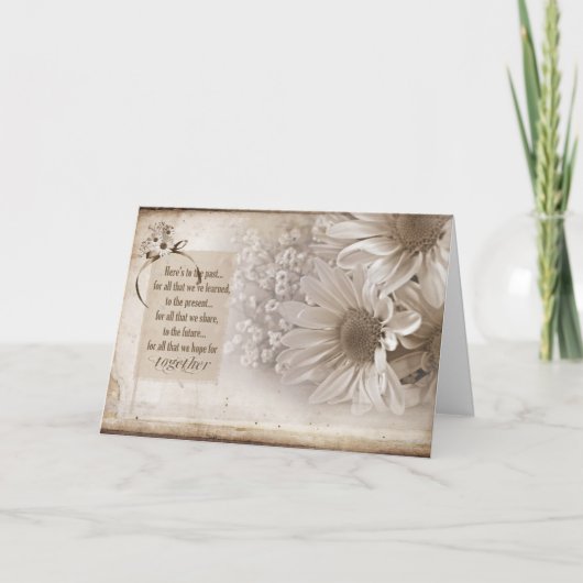 配偶者のための記念日のデイジー カード (正面)