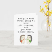 配偶者の友おもしろい人と一緒に老ける誕生日 カード (黄色い花)