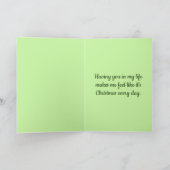 配偶者バッファローのプレイド鹿クリスマス カード (内部)