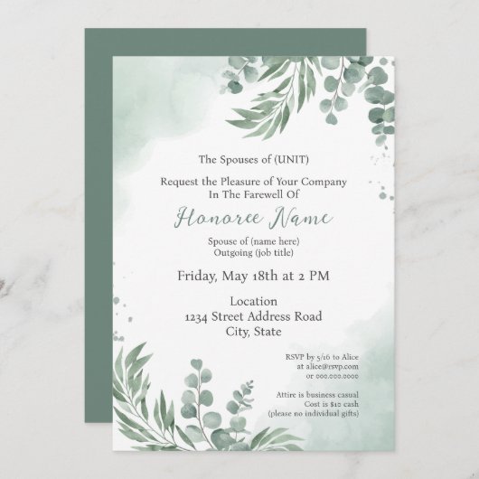 配偶者別れデジタルダウンロードリーフ 招待状 (正面/裏面)