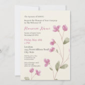 配偶者歓迎軍隊ピンクデジタル招待状 招待状 (正面)