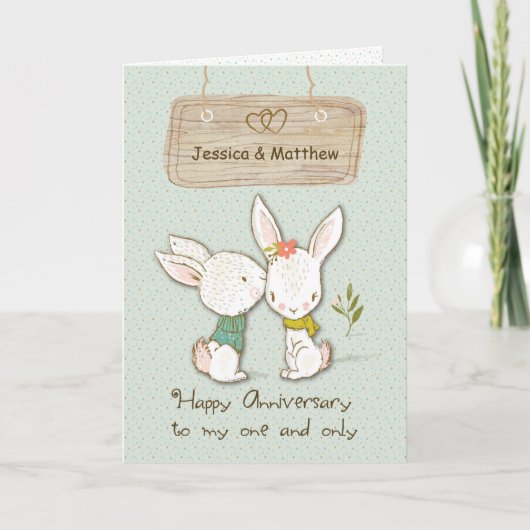 配偶者結婚の記念日のカスタマイズ カード (正面)