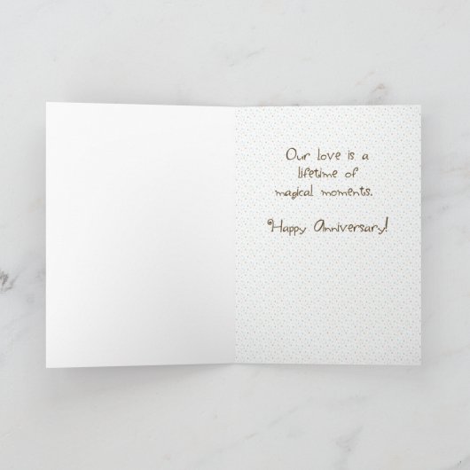 配偶者結婚の記念日のカスタマイズ カード (内部)