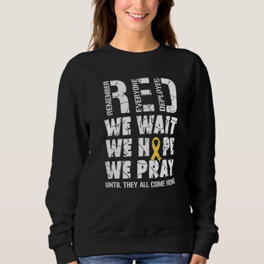 配備された全ての人へ思いを RED Friday ミリタリー スウェットシャツ (正面)