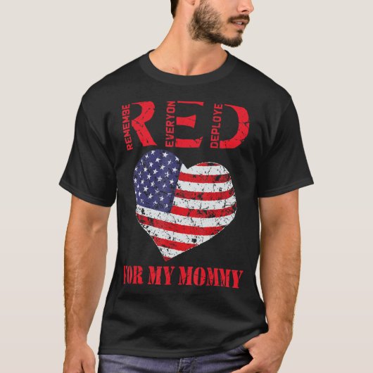 配備したMom軍隊を支援の赤い金曜日 Tシャツ (正面)